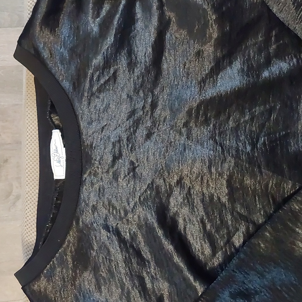 Libby Edelman black long sleeve shirt size Large